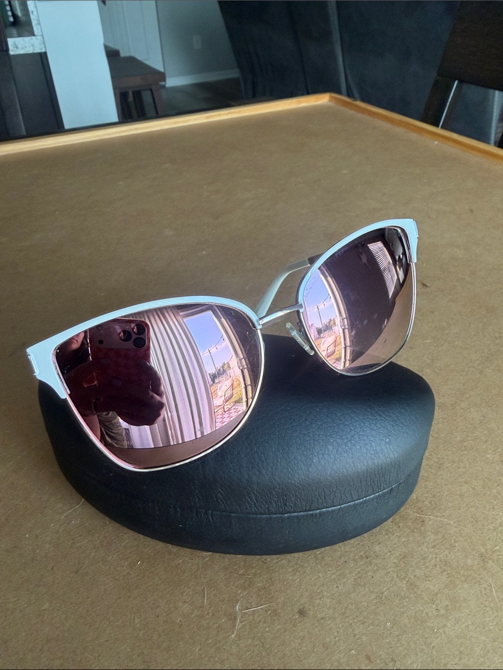 Guess Women's Cat-Eye Sunglasses - White Frame with Rose Gold Lenses